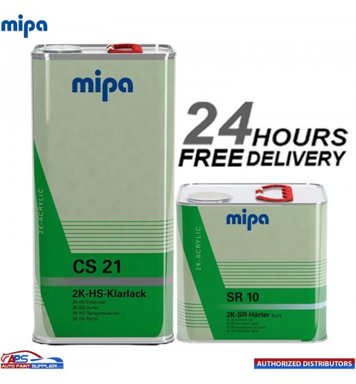 MIPA CS21 2K HS ACRYLIC CLEAR COAT/ LACQUER + SR10 FAST HARDENER 7.5L KIT